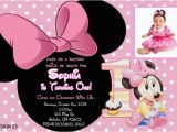 Minnie Mouse 1st Birthday Invitation Wording Baby Minnie 1st Birthday Invitations Drevio Invitations