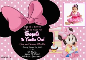 Minnie Mouse 1st Birthday Invitation Wording Baby Minnie 1st Birthday Invitations Drevio Invitations