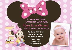 Minnie Mouse 1st Birthday Invitation Wording Free Download Minnie Mouse 1st Birthday Invitations