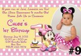 Minnie Mouse 1st Birthday Invitation Wording Free Download Minnie Mouse 1st Birthday Invitations