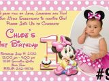 Minnie Mouse 1st Birthday Invitation Wording Free Download Minnie Mouse 1st Birthday Invitations