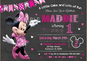 Minnie Mouse 1st Birthday Invitation Wording Minnie Mouse Birthday Invitation Minnie Mouse Invitation 1st