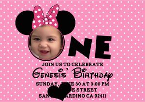 Minnie Mouse 1st Birthday Invitation Wording Minnie Mouse Birthday Invitations Personalized Bagvania