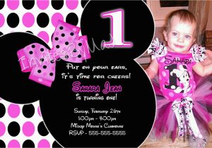 Minnie Mouse 1st Birthday Invitation Wording Minnie Mouse Invitations 1st Birthday Drevio Invitations