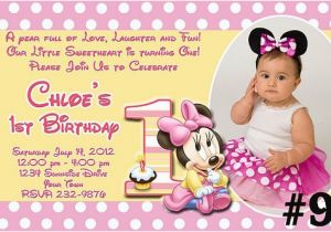 Minnie Mouse 1st Birthday Invitations Online Free Download Minnie Mouse 1st Birthday Invitations