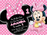 Minnie Mouse 1st Birthday Invitations Online Minnie Mouse First Birthday Invitations Drevio