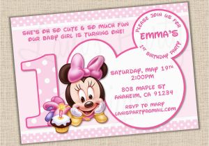 Minnie Mouse 1st Birthday Invitations Printable Baby Minnie Mouse 1st Birthday Invitations Best Party Ideas