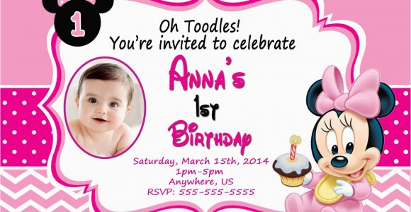 Minnie Mouse 1st Birthday Invitations Printable Baby Minnie Mouse 1st Birthday Invitations Dolanpedia
