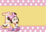 Minnie Mouse 1st Birthday Invitations Printable Printable Minnie Mouse 1 Year Birthday Invitation