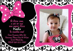 Minnie Mouse 1st Birthday Invitations with Photo Free Printable 1st Birthday Minnie Mouse Invitation