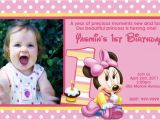 Minnie Mouse 1st Birthday Invitations with Photo Minnie Mouse 1st Birthday Invitations Ideas Bagvania