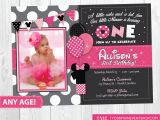 Minnie Mouse 1st Birthday Invitations with Photo Minnie Mouse 1st Birthday Invitations with Photo Best