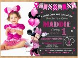 Minnie Mouse 1st Birthday Invitations with Photo Minnie Mouse Invitation Minnie Mouse 1st Birthday First Bday
