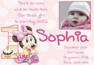 Minnie Mouse 1st Birthday Invites 1st Birthday Invitation Minnie Mouse 365greetings Com