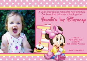 Minnie Mouse 1st Birthday Invites Minnie Mouse 1st Birthday Invitations Ideas Bagvania