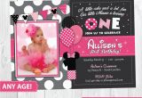 Minnie Mouse 1st Birthday Invites Minnie Mouse Birthday Invitation Minnie Mouse Inspired
