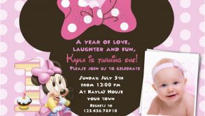 Minnie Mouse 1st Birthday Personalized Invitations Free Download Minnie Mouse 1st Birthday Invitations
