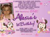 Minnie Mouse 1st Birthday Personalized Invitations Minnie Mouse 1st Birthday Invitations Printable Digital File