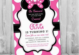 Minnie Mouse 1st Birthday Personalized Invitations Minnie Mouse 1st Birthday Invitations Printable Girls Party