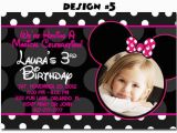 Minnie Mouse Birthday Invitations Diy Minnie Mouse Photo First Birthday Party Invitations Mickey