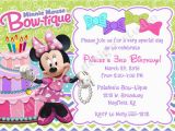 Minnie Mouse Bowtique Birthday Invitations Minnie Bowtique Birthday Invitation Invite Minnie Mouse