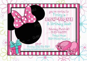 Minnie Mouse Bowtique Birthday Invitations Minnie Mouse Bowtique Birthday Invitations Best Party Ideas