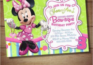 Minnie Mouse Bowtique Birthday Invitations Minnie Mouse Bowtique Invitation Minnie Mouse Bow Tique