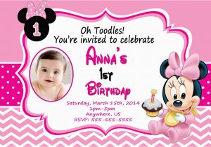 Minnie Mouse First Birthday Invites Baby Minnie Mouse 1st Birthday Invitations Dolanpedia