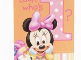Minnie Mouse First Birthday Invites Disney Minnie Mouse 1st Birthday 8 Invitations with