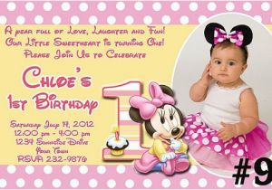 Minnie Mouse First Birthday Invites Free Download Minnie Mouse 1st Birthday Invitations