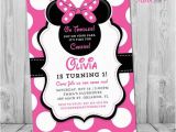Minnie Mouse First Birthday Invites Minnie Mouse 1st Birthday Invitations Printable Girls