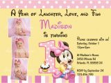 Minnie Mouse First Birthday Invites Minnie Mouse First 1st Birthday Printable Invitation