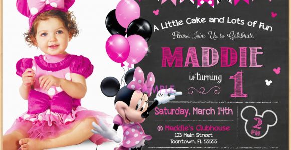 Minnie Mouse First Birthday Invites Minnie Mouse Invitation Minnie Mouse 1st Birthday First Bday