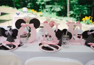 Minnie Mouse First Birthday Party Decorations Light Pink Minnie Mouse First Birthday Party