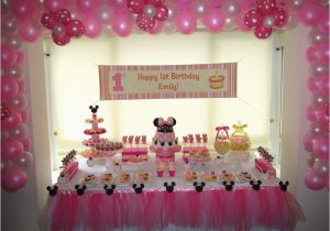 Minnie Mouse First Birthday Party Decorations Minnie Mouse Birthday Quot Minnie Mouse Pink and Yellow