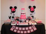 Minnie Mouse First Birthday Party Decorations Real Parties Pink Zebra Minnie Mouse Inspired 1st