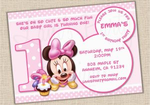 Minnie Mouse Invitations for 1st Birthday Baby Minnie Mouse 1st Birthday Invitations Best Party Ideas