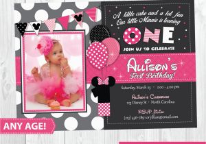 Minnie Mouse Invitations for 1st Birthday Minnie Mouse Birthday Invitation Minnie Mouse Inspired