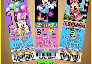 Minnie Mouse Ticket Birthday Invitations 12 Printed Custom Minnie Mouse Birthday Ticket Invitation