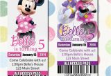 Minnie Mouse Ticket Birthday Invitations Minnie Mouse Birthday Party Invitation Ticket Style You Print