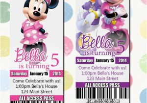 Minnie Mouse Ticket Birthday Invitations Minnie Mouse Birthday Party Invitation Ticket Style You Print