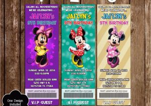 Minnie Mouse Ticket Birthday Invitations Minnie Mouse Birthday Party Ticket Invitations 20