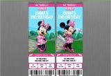 Minnie Mouse Ticket Birthday Invitations Minnie Mouse Mickey Mouse Clubhouse Birthday Ticket