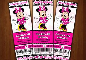 Minnie Mouse Ticket Birthday Invitations Minnie Mouse Ticket Invitation Printable Diy Invite Red or