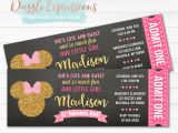 Minnie Mouse Ticket Birthday Invitations Printable Minnie Mouse Inspired Chalkboard Ticket Birthday