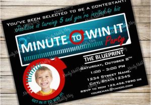 Minute to Win It Birthday Party Invitations Minute to Win It Birthday Party Invitation