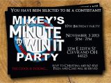 Minute to Win It Birthday Party Invitations Minute to Win It Birthday Party Invite 4×6 or 5×7 by