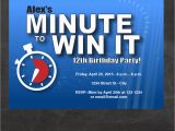 Minute to Win It Birthday Party Invitations Minute to Win It Inspired Birthday Party Invitation Minute to