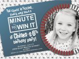 Minute to Win It Birthday Party Invitations Minute to Win It or Poker Vegas Party Invite with Photo by