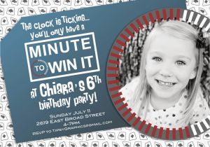 Minute to Win It Birthday Party Invitations Minute to Win It or Poker Vegas Party Invite with Photo by